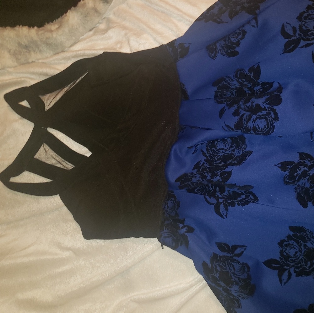 Blue and Black Formal Dress